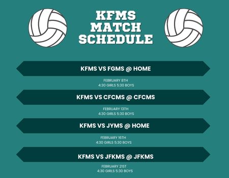  KFMS Match Schedule